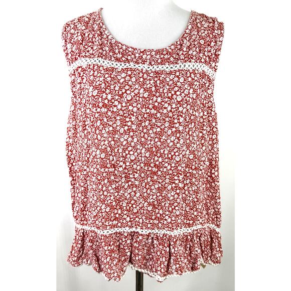 Mauve Women's Quinn Floral Lace Peplum Shirt Size Large - Picture 1 of 8